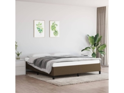 Cama Sin Colchón De Tela Marrón Oscuro 160x200 Cm