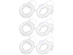 Tiara De Anjo Branco Para Meninos E Meninas, Conjunto De 6 Peças, Acessórios Decorativos Leves