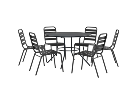 Conjunto 7 De Sillas De Jardín VIDAXL Antracita Acero