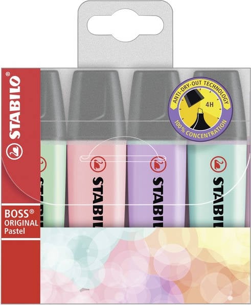 Marcadores Fluorescentes STABILO Boss Original 4 Colores