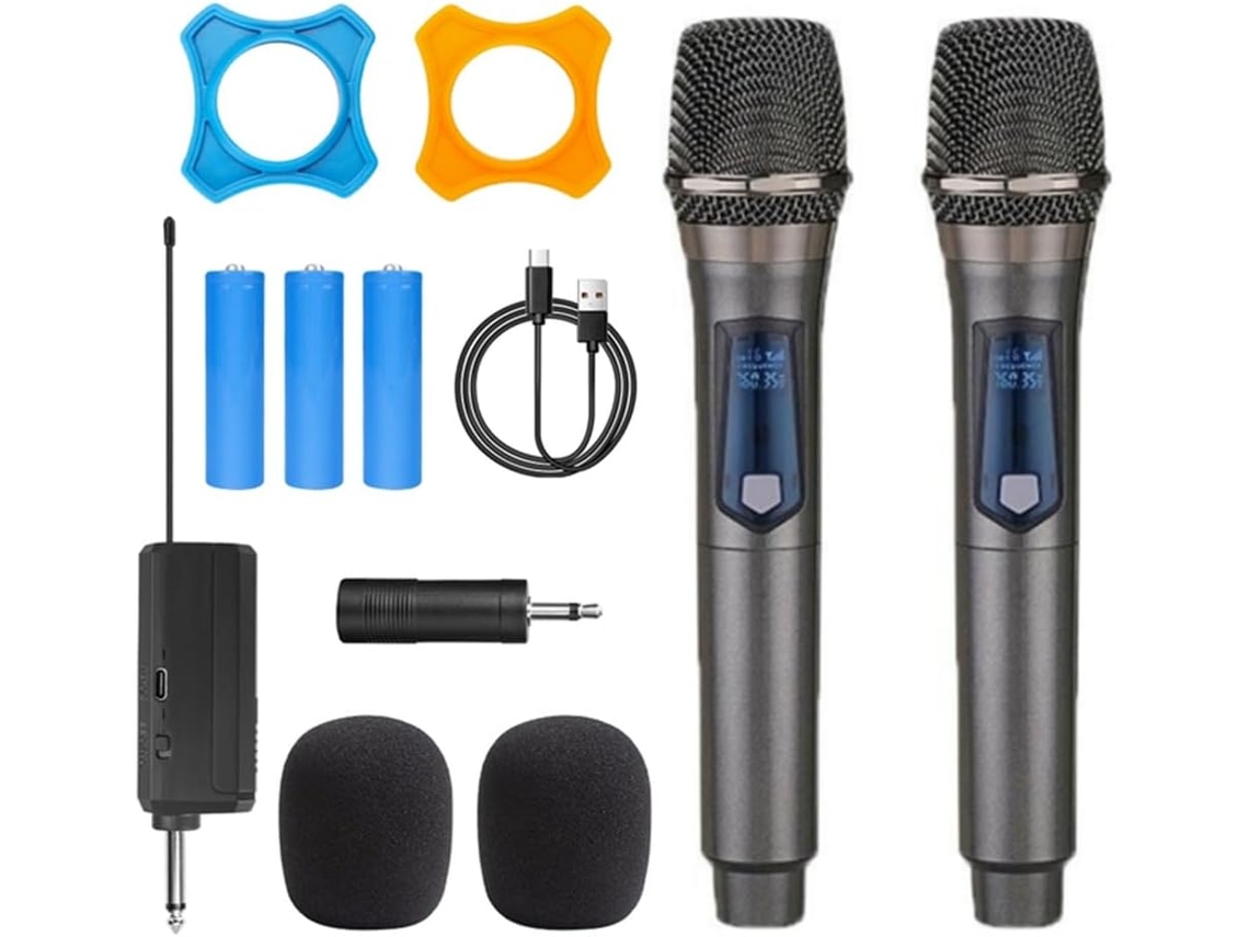 Micrófono Profesional Con Cable Uhf De 2 Canales Para Fiestas, Karaoke, Iglesias, Etc.