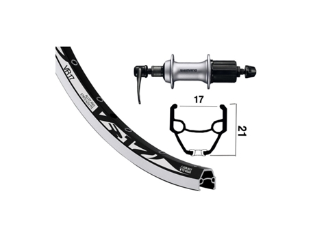 Rueda trasera de aluminio WIENER Win.Rodi Vr 17 36T Br Acera T3000