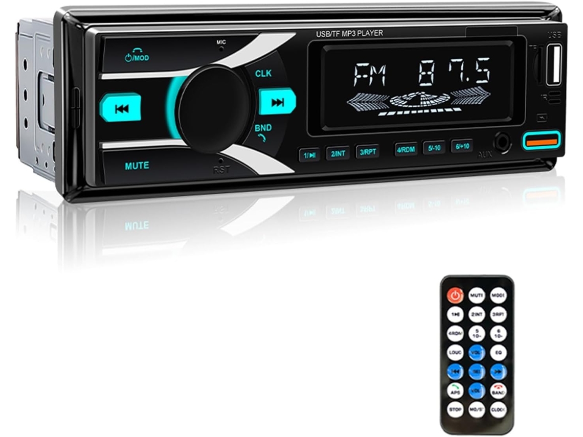 Autorradio Bluetooth De 1 Din, Reproductor De Mp3 Digital, Receptor Fm.