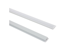 Perfil de Aluminio Empotrable con Cubierta Continua para Tiras LED hasta 12 mm Aluminio 2 m Blanco Translúcido