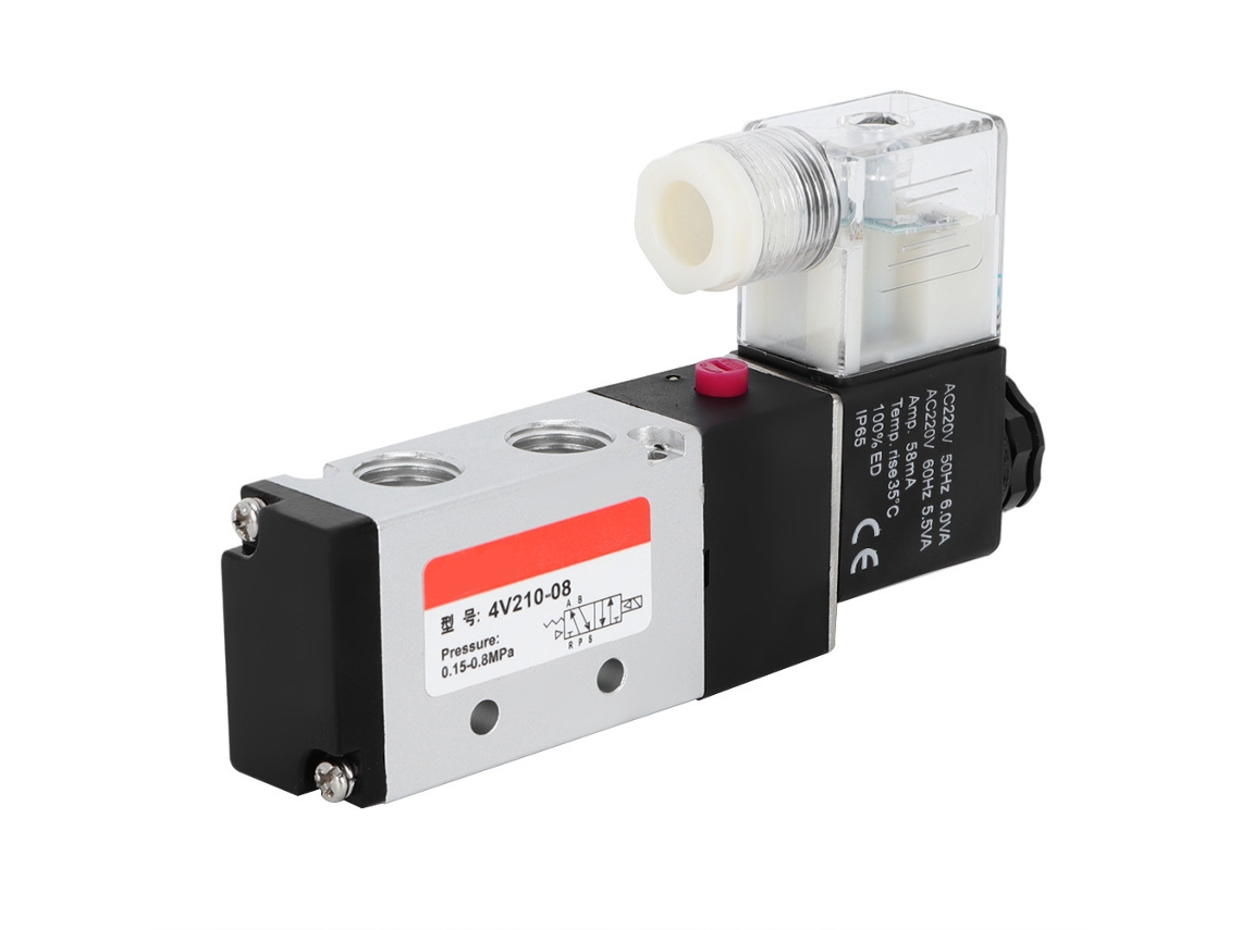 Válvula Solenoide Neumática De 5 Vías Y 2 Posiciones, Aleación De Aluminio, 220 V, Para Equipos De Tuberías Neumáticas.