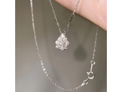 (oro Blanco) Un Impresionante Collar Ultrafino De Plata De Ley 925 Con Un Deslumbrante Diseño De Circonita En Forma De Lágrima: Una Pieza De Lujo.