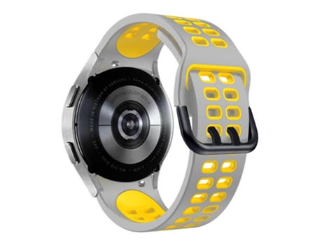 Correa de Silicona bicolor con hebilla de doble orificio para Samsung Galaxy Watch 5 40mm/44mm/5 Pro 45mm - gris/amarillo