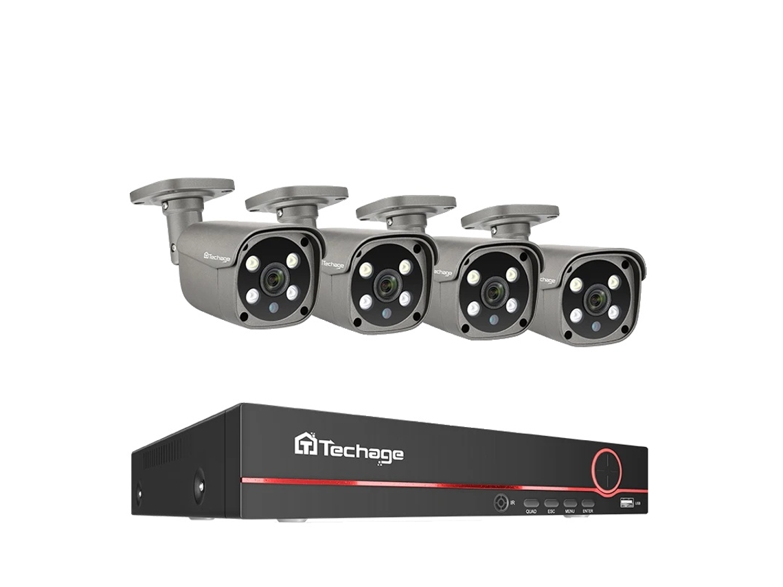 Sistema de cámara de seguridad, 8 canales de video, comunicación de audio bidireccional, 8 canales, 4 cámaras de 5 MP, sin OEM