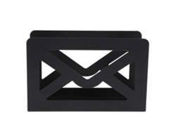 Organizador De Correo Moderno De Metal Negro Con Soporte Para Cartas Y Diseño De Sobre Para Oficina, Hogar Y Escuela.