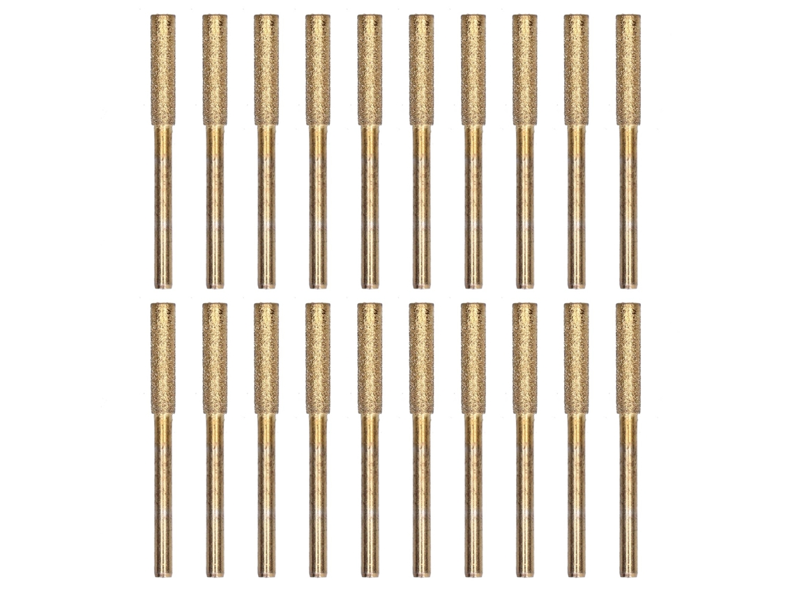 Kit De Afilado Para Motosierra Con 20 Cabezales De Escariado Rotativos De 4 Mm, Acabado Dorado.