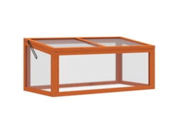 Mueble Frigorífico De Madera Y Policarbonato, 90x46x40cm, Color Naranja.