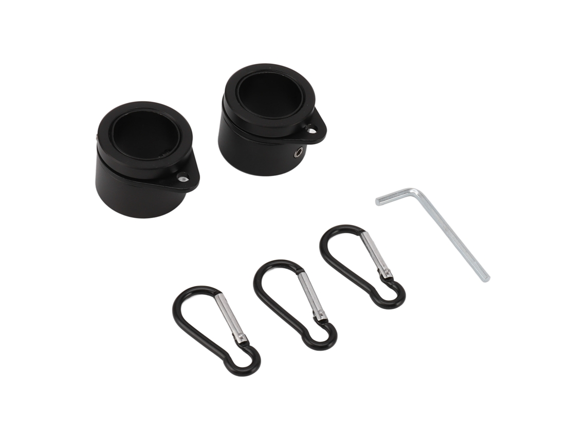 2026 Store-2 Piezas Anillos De Palo De Bandera G3/4 Aluminio 360° Rotatorio Anti-enrollamiento Clip De Montaje Kit Negro