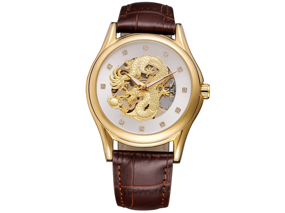 Reloj Mecánico Para Hombre Forsining, Resistente Al Agua Hasta 30 M, Con Correa De Piel Sintética.