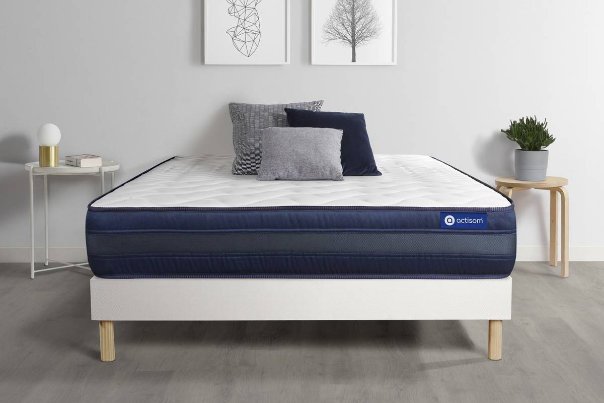 Conjunto de Somier Blanco + Colchón ACTISOM Actilatex Tech (135x200 cm - Látex)