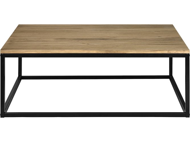 Mesa De Centro icub en estilo industrial vintage madera pino y acero lacado negro 80x120 37cm – 80x120x37 ds 80 120 37