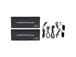 Extensor Kvm Usb Com Interface Multimídia Hd Transmite Vídeo 4k A 60hz Até 60m Via Cabo Cat5e 6 7 Plug Eu