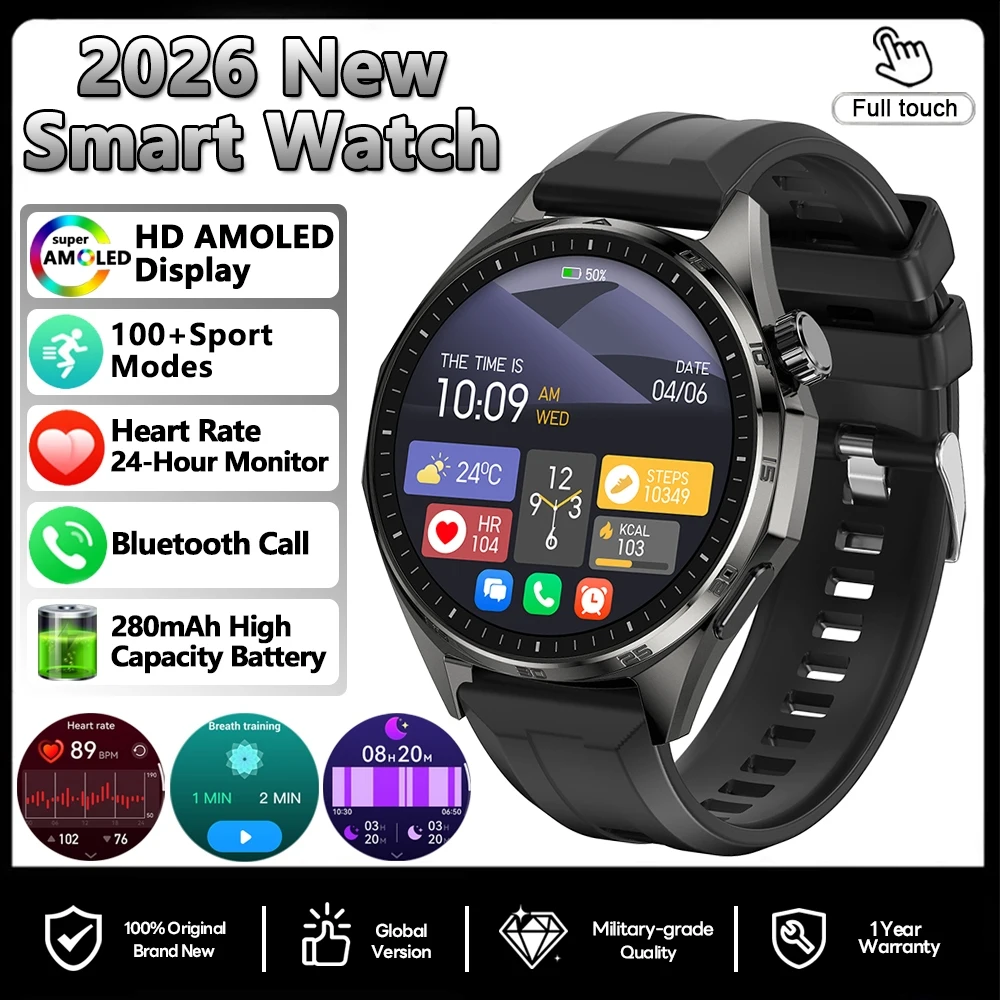 Smartwatch com Gps, Nfc, Monitoramento de Saúde, Monitoramento de Frequência Cardíaca e Chamadas Bluetooth. MDUG (preto)