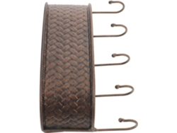 Cesta Para Llaves De Pared En Hierro Forjado Color Cobre Rojo Con 5 Ganchos.