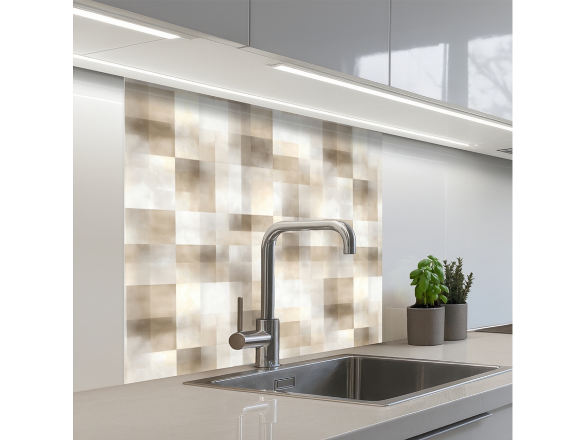 Salpicaderos De Cocina Textura - Lino - Beige 80x80 Cm