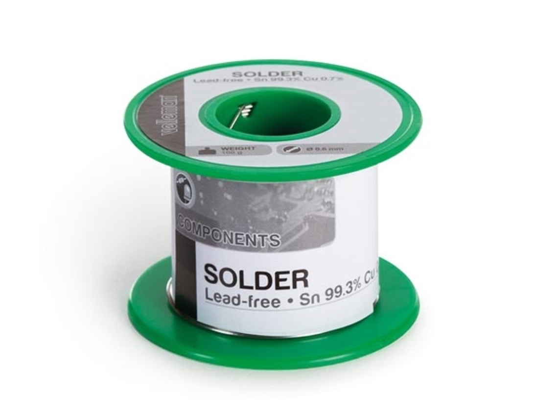 Soldadura Sin Plomo Sn 99.3 Cu 0.7 0.6mm 100g Velleman