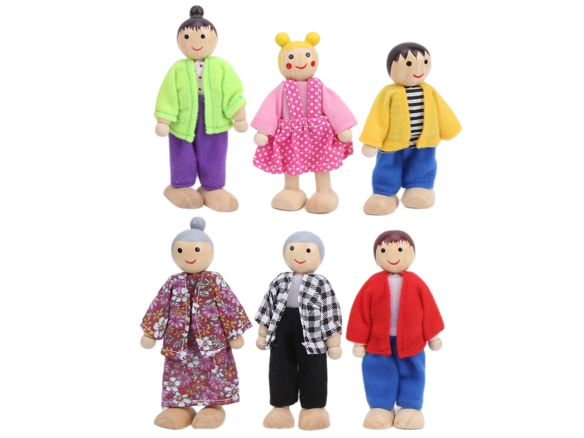 Muñecas De La Familia Pine, Juguete En Miniatura Para Casa De Muñecas, Accesorio Educativo, 6 Piezas