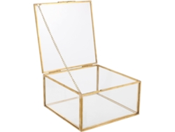 Caja de joyería de cristal transparente Slowmoose con tapa.