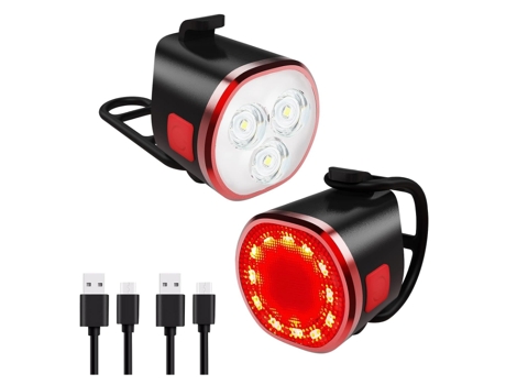 Luces Para Bicicleta Faros Delanteros Y Traseros Y Luces Traseras, Luces Led Para Bicicleta Para Conducción Nocturna Juego De Luces Para Bicicleta ...