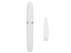 Recortadora eléctrica de cejas para mujer, máquina de depilación facial a pilas, segura y portátil, blanca.