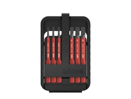WIHA Juego de bits slimBit electric ranurados, de 7 unid., incl. caja de slimBits (43152)