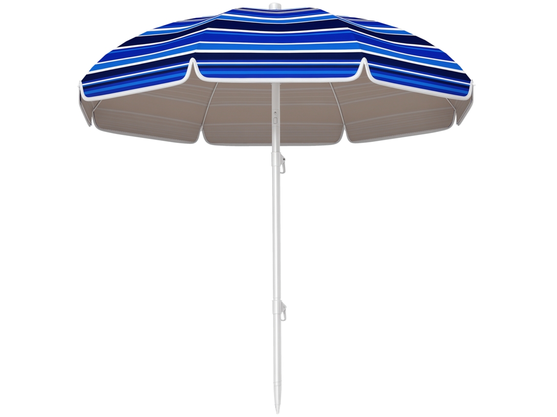 Sombrilla de playa Praia Grande UPF50 con inclinación ajustable, bolsa de transporte, Ø180x196, multicolor