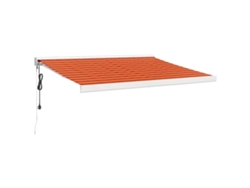 Maison Exclusive - Toldo Retráctil Aluminio Y Tela Naranja Y Marrón 3x2,5 M