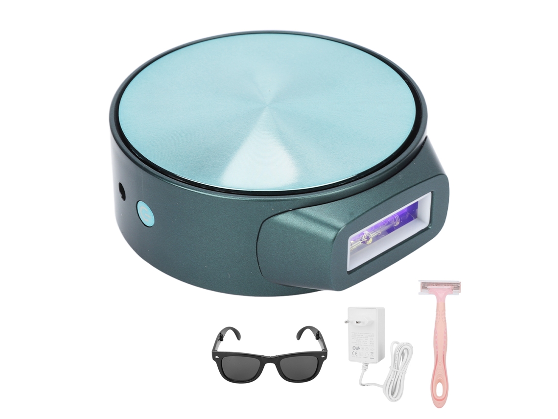 Máquina Depiladora 2 Modos 5 Velocidades, Dispositivo Redondo Para Piernas Brazos Rostro, 100‑240v Plug Eu Verde