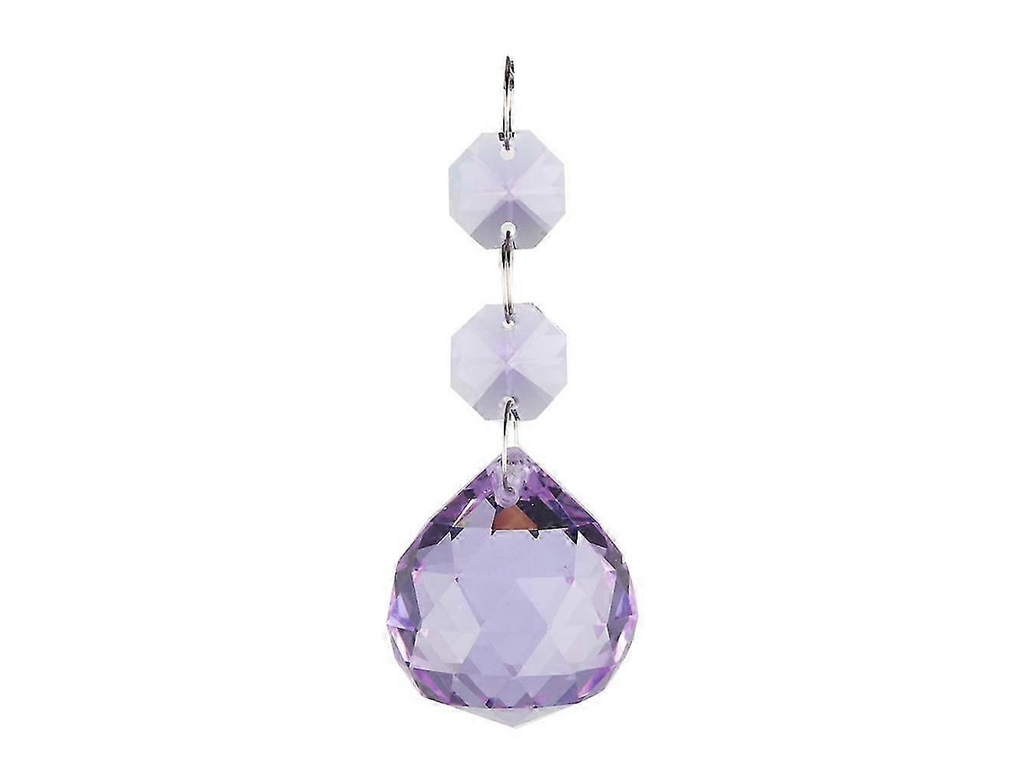 Lámpara colgante artesanal de bola de prisma de cristal arcoíris para decoración navideña de coches #2