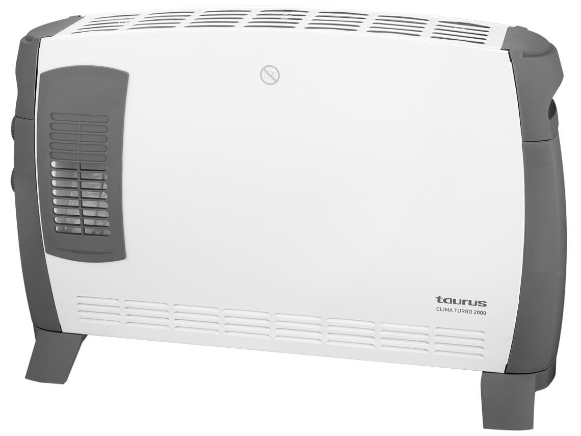 Convector Taurus Clima turbo 2000 termostato ajustable 2000w 947034 termoconvector 947033000 calefactor interior y exterior gris blanco potente 3 posiciones de calor silencioso regulable