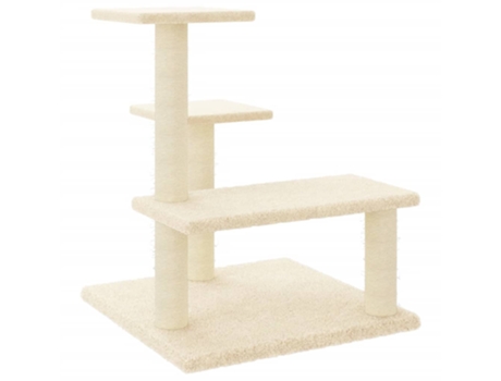 Rascador para gatos con postes de sisal color crema VIDAXL (61 cm)