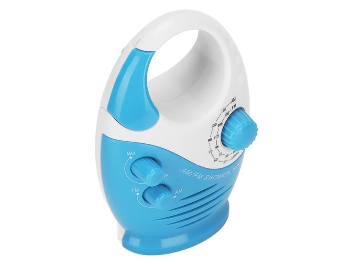 Radio Colgante Cuich Am Fm Portátil Radio De Mano Tipo Gancho Impermeable Transmisión De Música Ducha Altavoz Radio Azul Saisiyiky