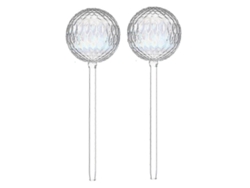 Juego de 2 globos de cristal con estampado degradado de arcoíris para regar plantas