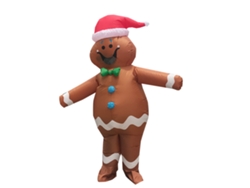Disfraz inflable de hombre de jengibre navideño para espectáculos