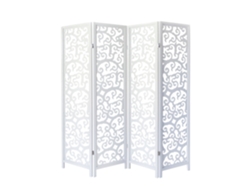 Paravent separador de piezas diseño árbol 4 paneles en madera blanca 175 x 176 cm par06085