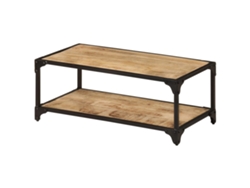 Mesa de Centro de Apoyo 90X45X35 Cm Madera de Manguera Áspera Maciza