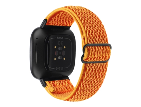 Correa de nailon ajustable patrón de ondas para Fitbit Versa 3/Versa Sense - anaranjado