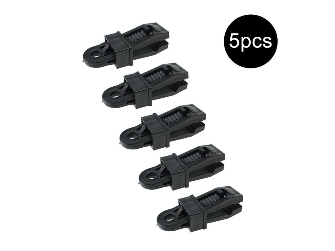 Clips ajustables para toldo de tienda de campaña 2026-5, Material: Nylon Plástico, Camping, Uso en exteriores, Negro