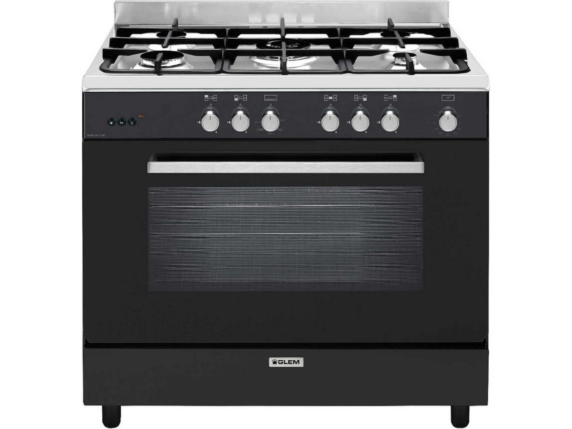 Cocina GLEM GE960CMBK2 (109 L - Gas - Negro)