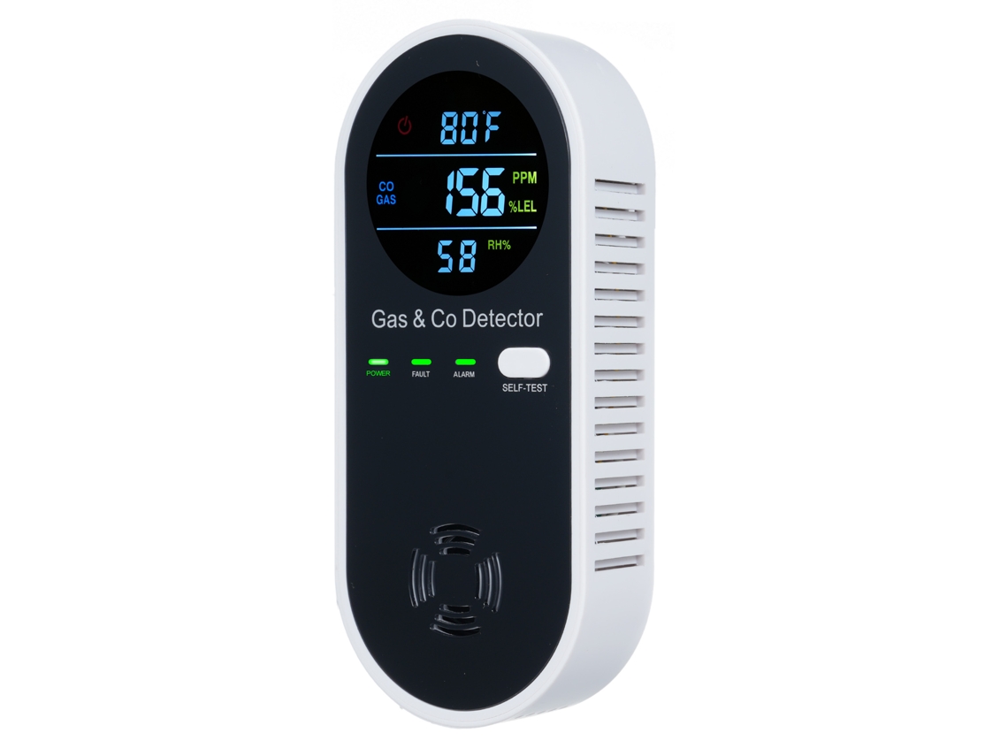 Detector De Monóxido De Carbono Y Gas Natural 4 En 1 Enchufable Con Pantalla Lcd Para El Hogar, Hoteles, Camping Y Autocaravanas.