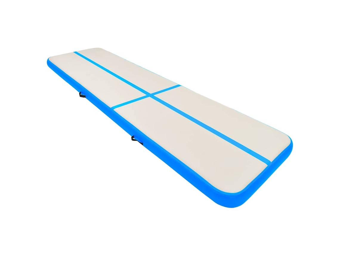 Esterilla Inflable De Gimnasia Con Bomba Pvc Azul 600x100x20 Cm