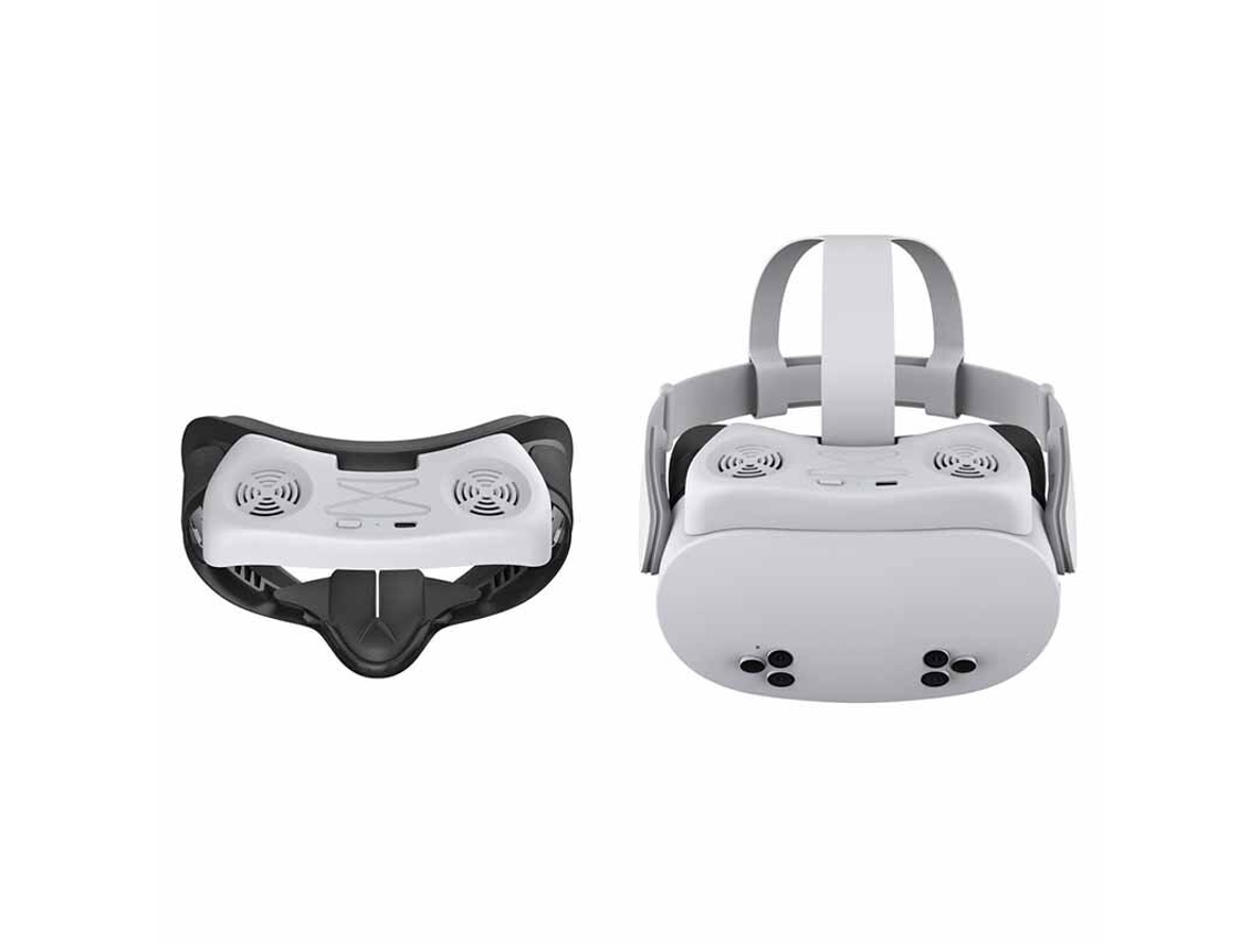 Máscara de refrigeración VR White-dobe Ty-5805 para Meta Quest 3s con dos microventiladores, ajuste de 3 velocidades y larga duración.