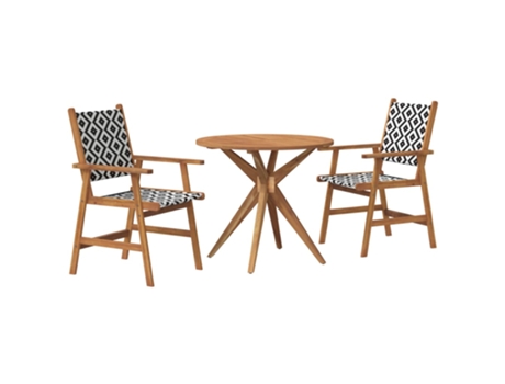 Conjunto 3 de comedor de jardín VIDAXL madera maciza de acacia
