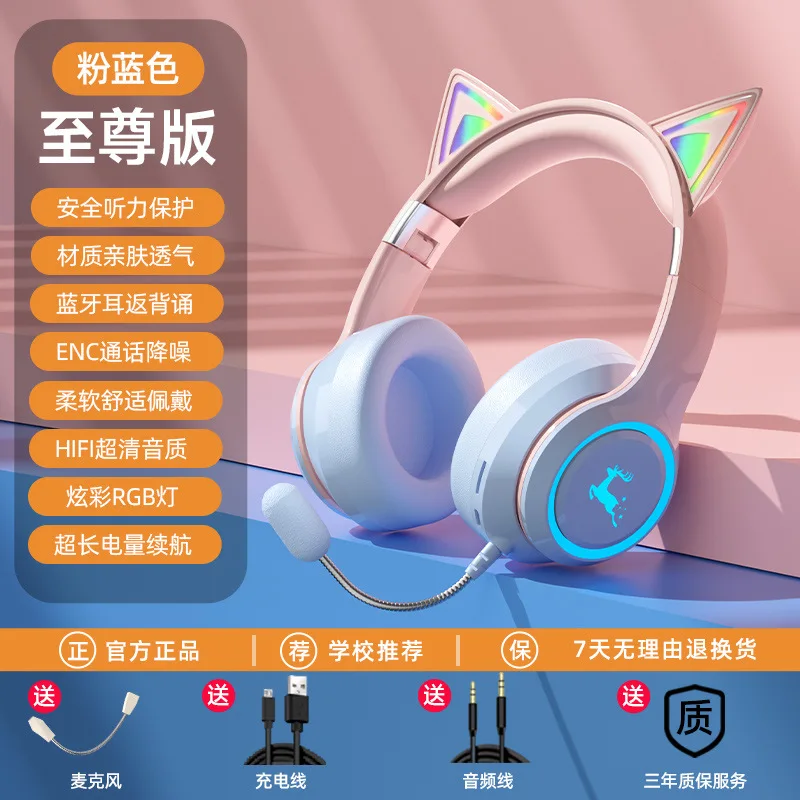 Auriculares MDUG con cancelación de ruido, indicador LED y micrófono (blancos)