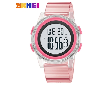 Relojes para niños Relojes digitales EL-Lights impermeables con alarma Reloj de pulsera para niños-Rosa translúcido LUUCOZK