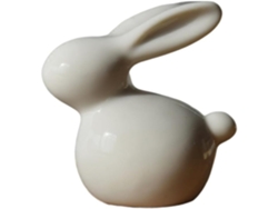Figura Animal Miniatura Cerámica Blanca Decoración Escritorio Sencilla Única Hecha Exhibir Estante Mano Su